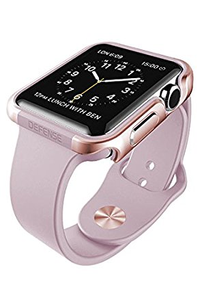 X-Doria 38mm Apple Watch Case (Defense Edge) Premium Aluminum and TPU Bumper Frame (Rose Gold & Lavender) - Image 2